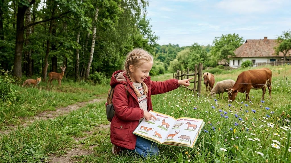 Дівчинка вивчає тварин своєї місцевості