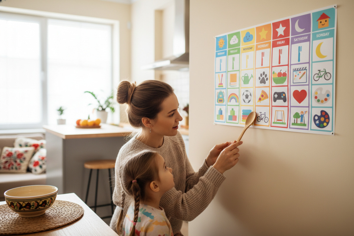 Простий тижневий план з піктограмами дитині зрозуміліший за довгі пояснення