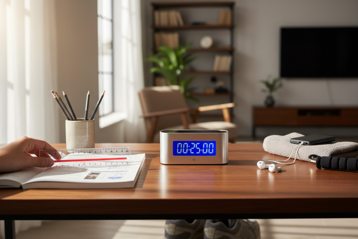 Приклади простих опор для фокусу: порядок на столі, таймер, читання з веденням рядка, руханка та чекліст кроків