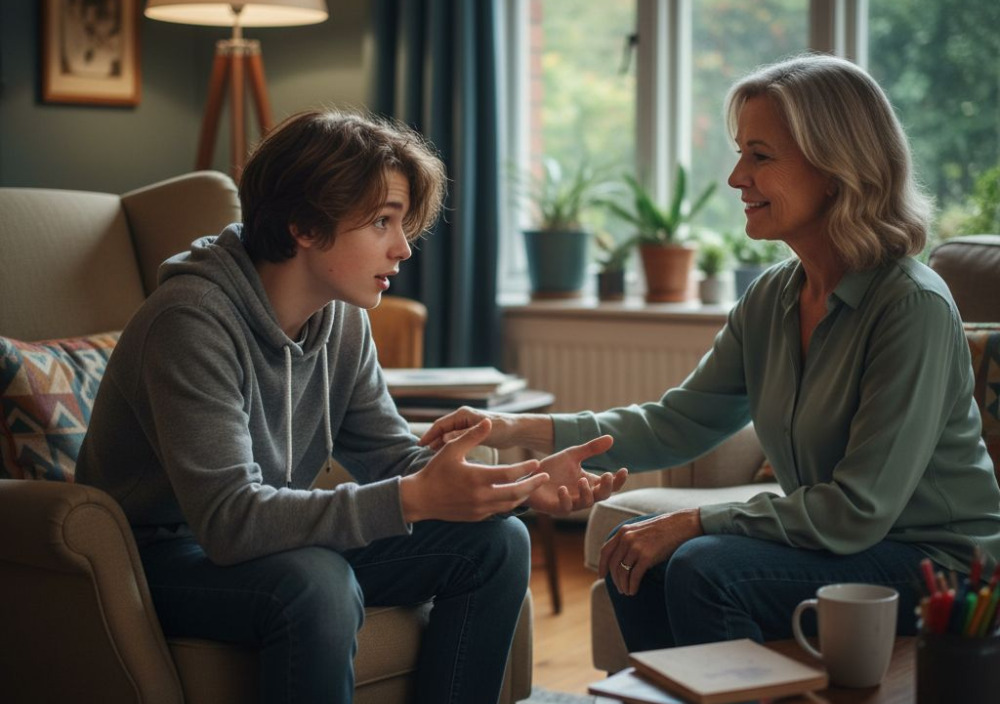 Підліток ділиться переживаннями з дорослим