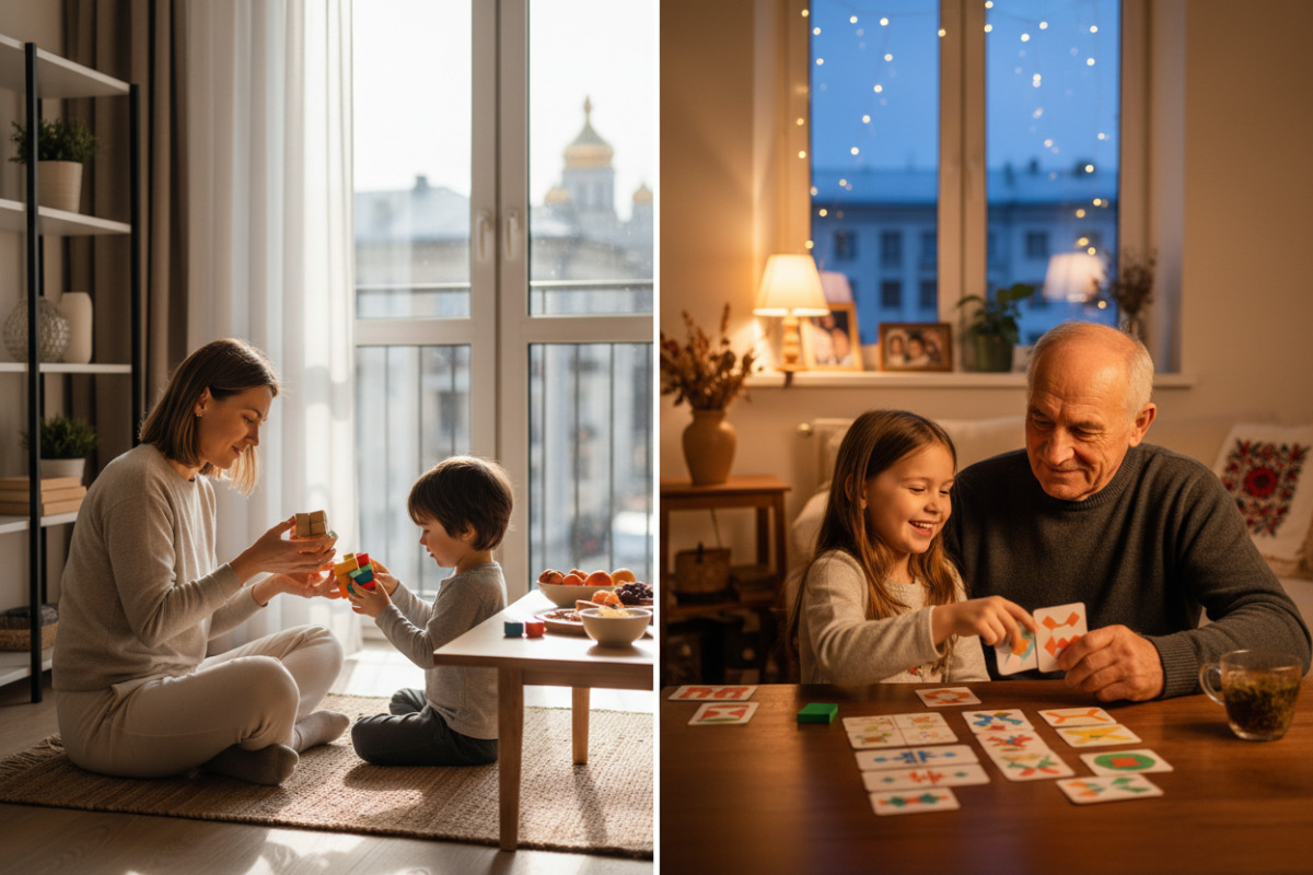 Приклади м’яких ранкових і вечірніх ритуалів та коротких ігор для уваги й моторики