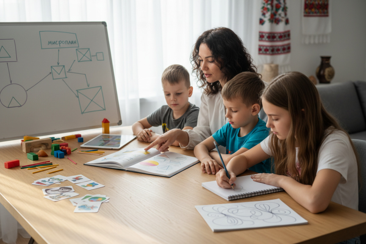 Приклади підтримки процесу: читання, математика, мікроплан, мовні вправи та комфортне письмо