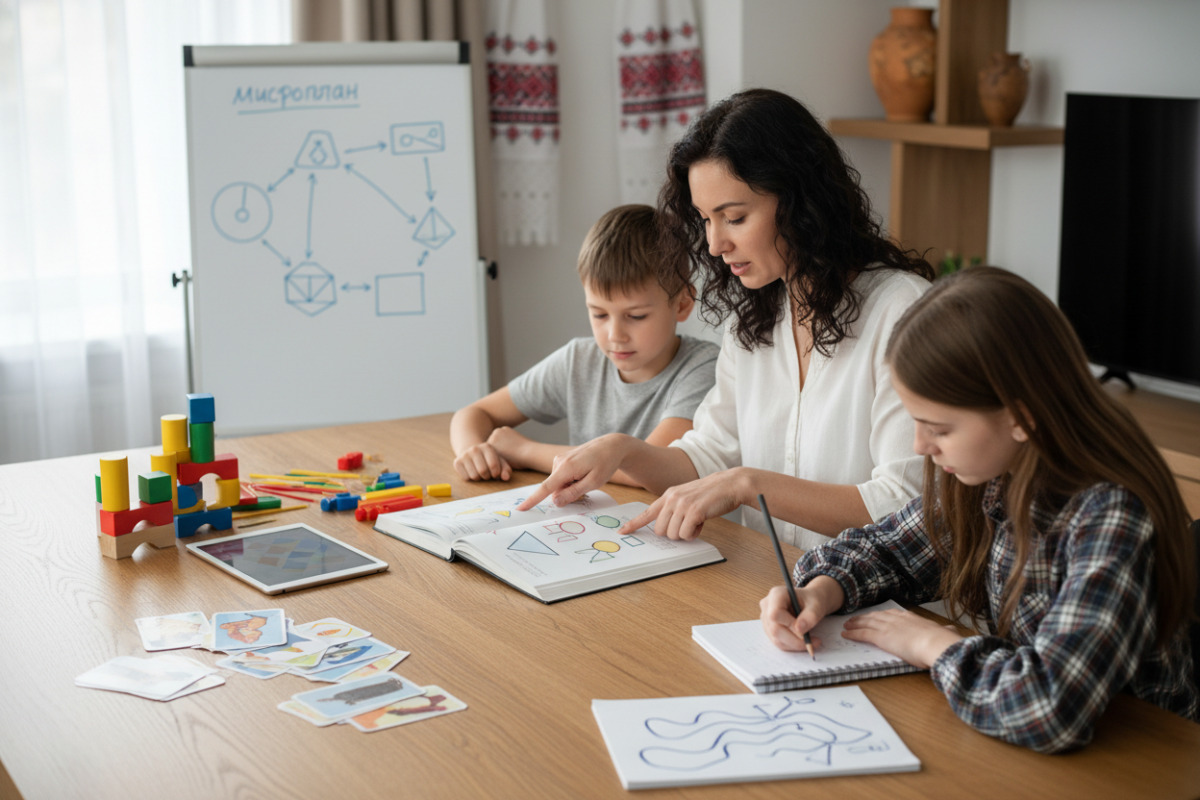 Приклади підтримки процесу: читання, математика, мікроплан, мовні вправи та комфортне письмо