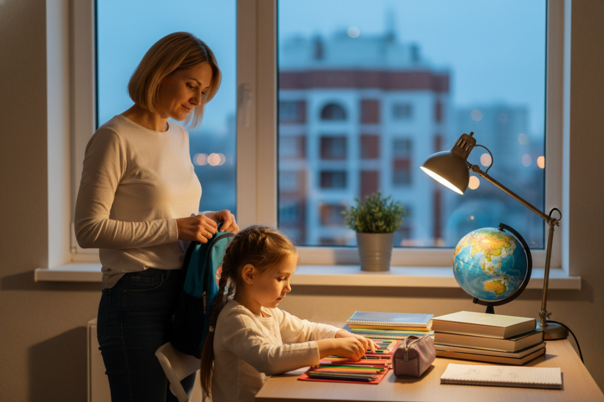 Вечірній спокійний ритуал підготовки до школи знімає зайву напругу