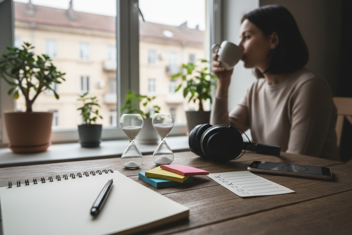 Приклади простих інструментів, які підтримують навчання: фокус-сесії, короткі нотатки, перерви та чеклисти