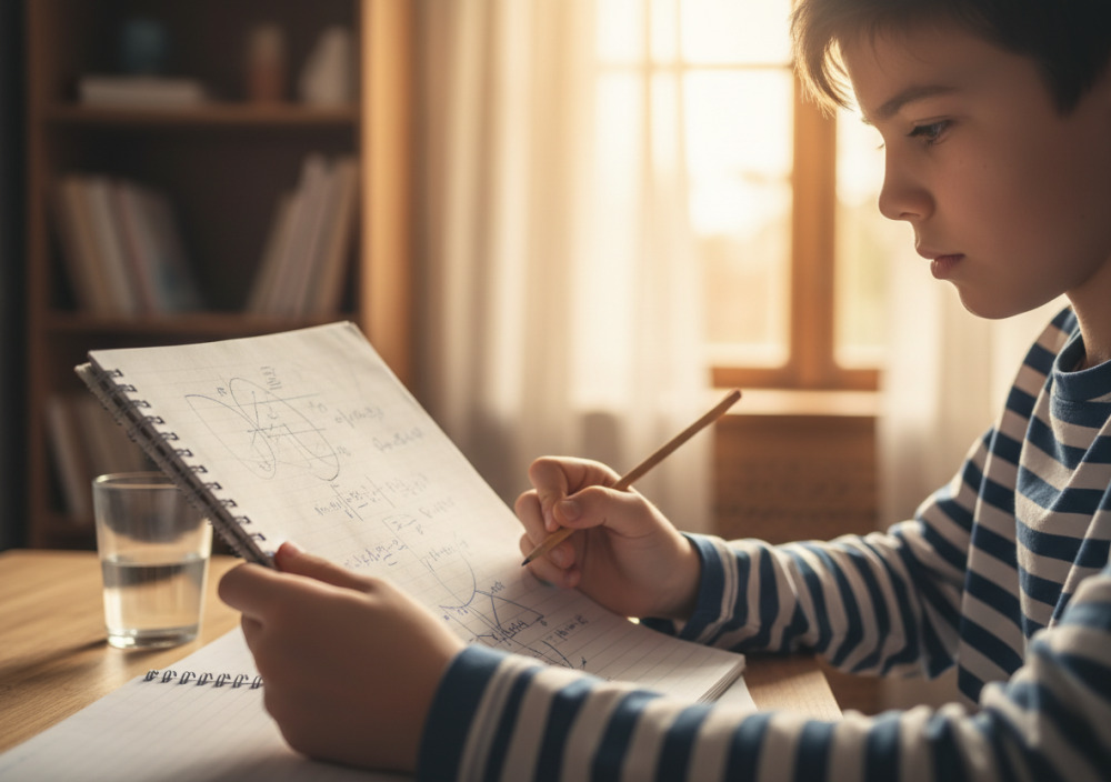 Учень виписує слова з часткою пів у зошиті