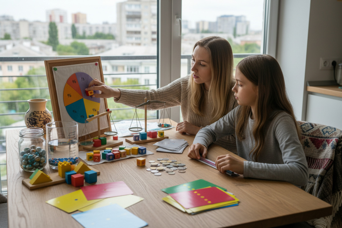 П’ять наочних ідей, які допомагають пояснювати математику вдома: вирази, задачі, дроби, відсотки та підготовка до