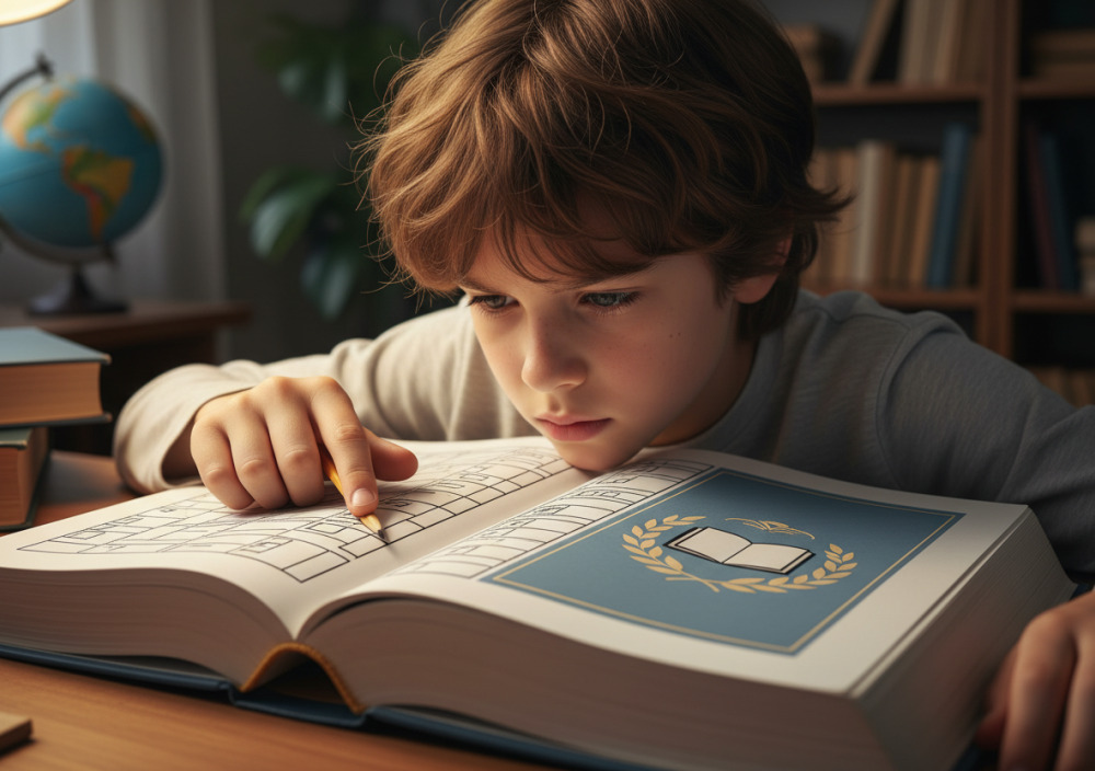 Учень переглядає орфографічний словник