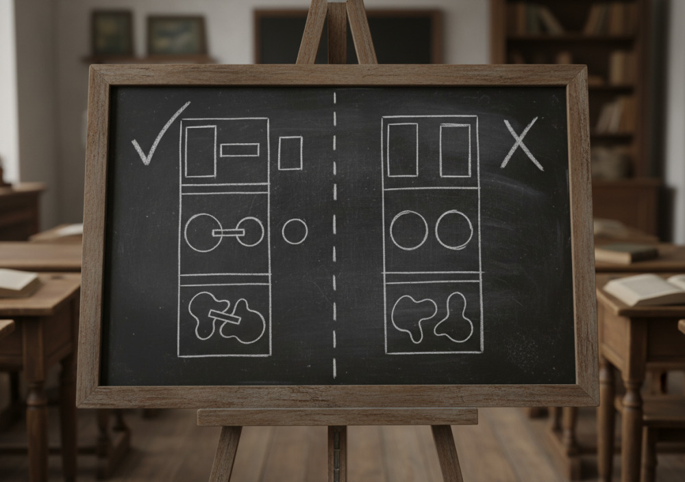 Дошка з прикладами правильного і неправильного вживання дефіса