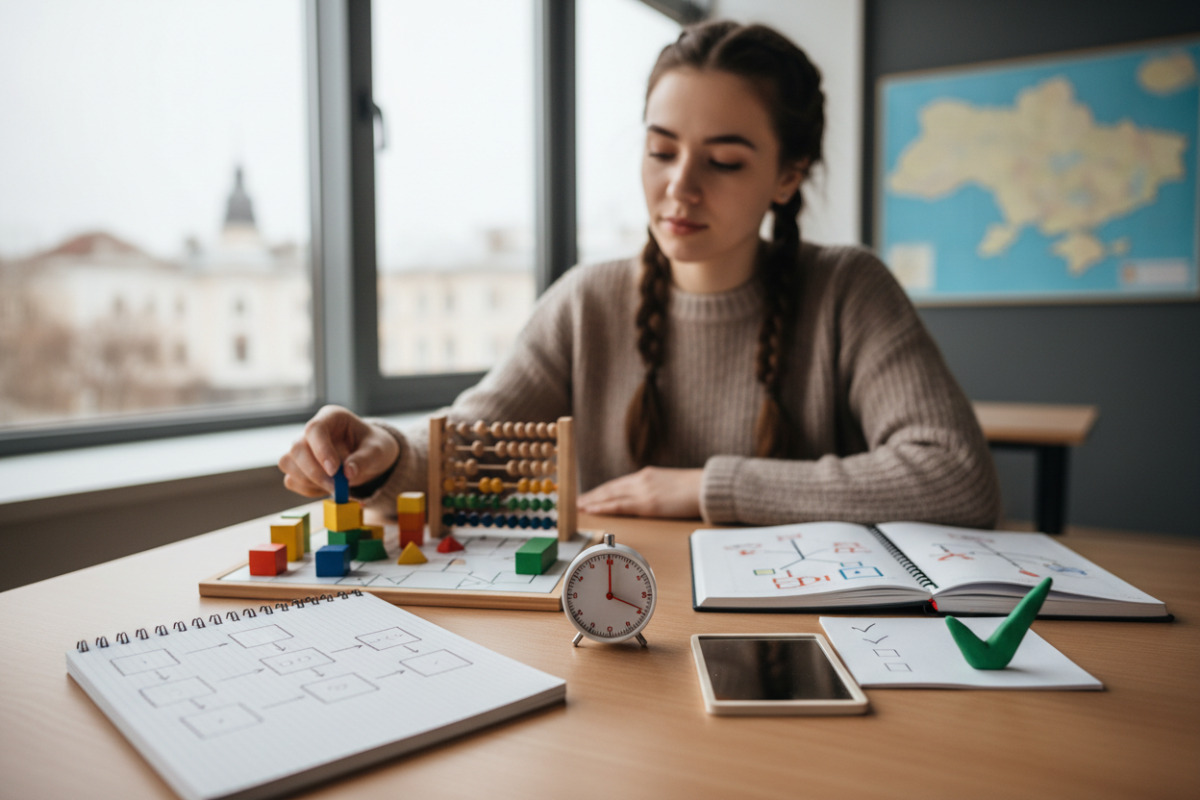 П’ять простих опор: таймер, план, наочність у математиці, кроки аналізу в граматиці та самоперевірка