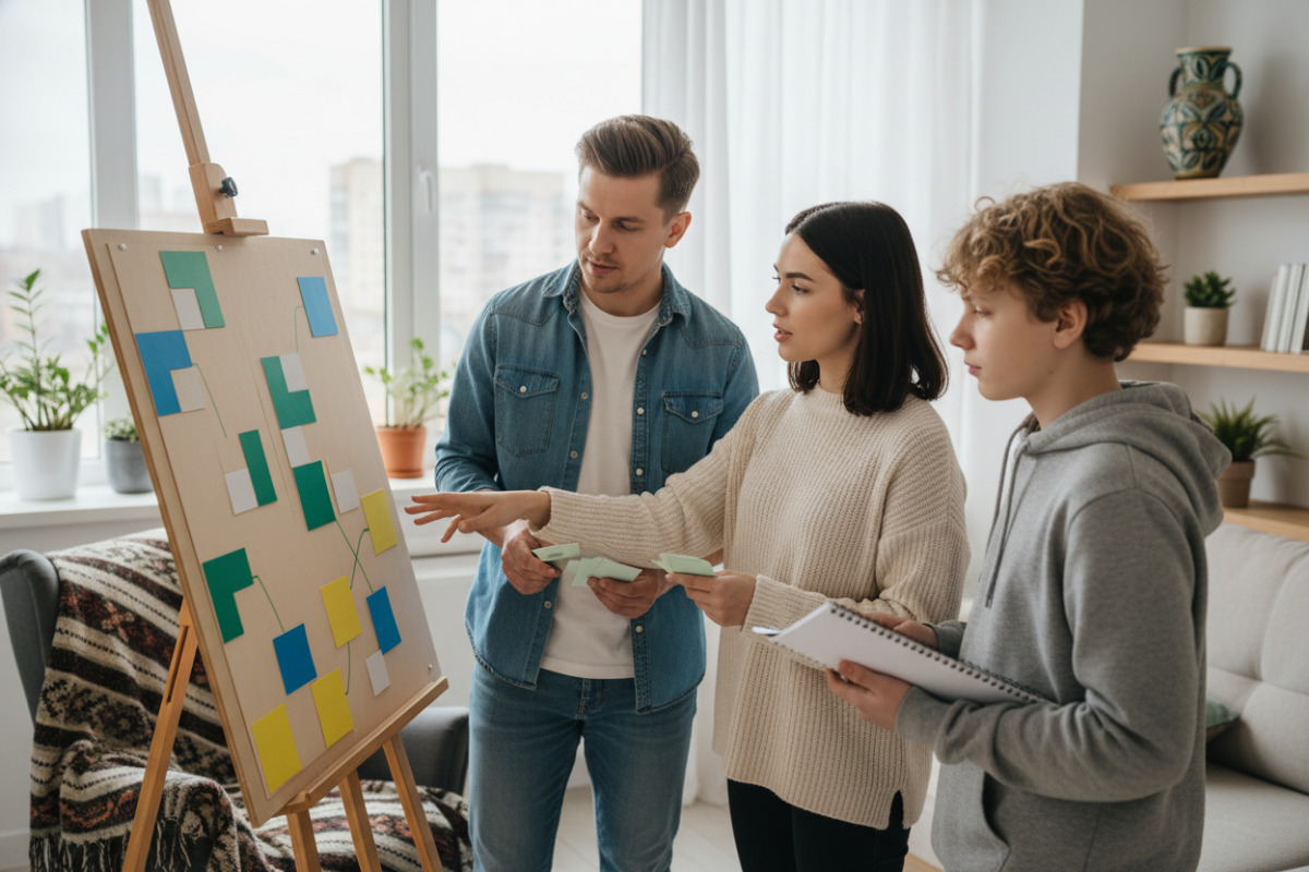 Наочні приклади службових і вставних слів для швидкого повторення та тренування ком