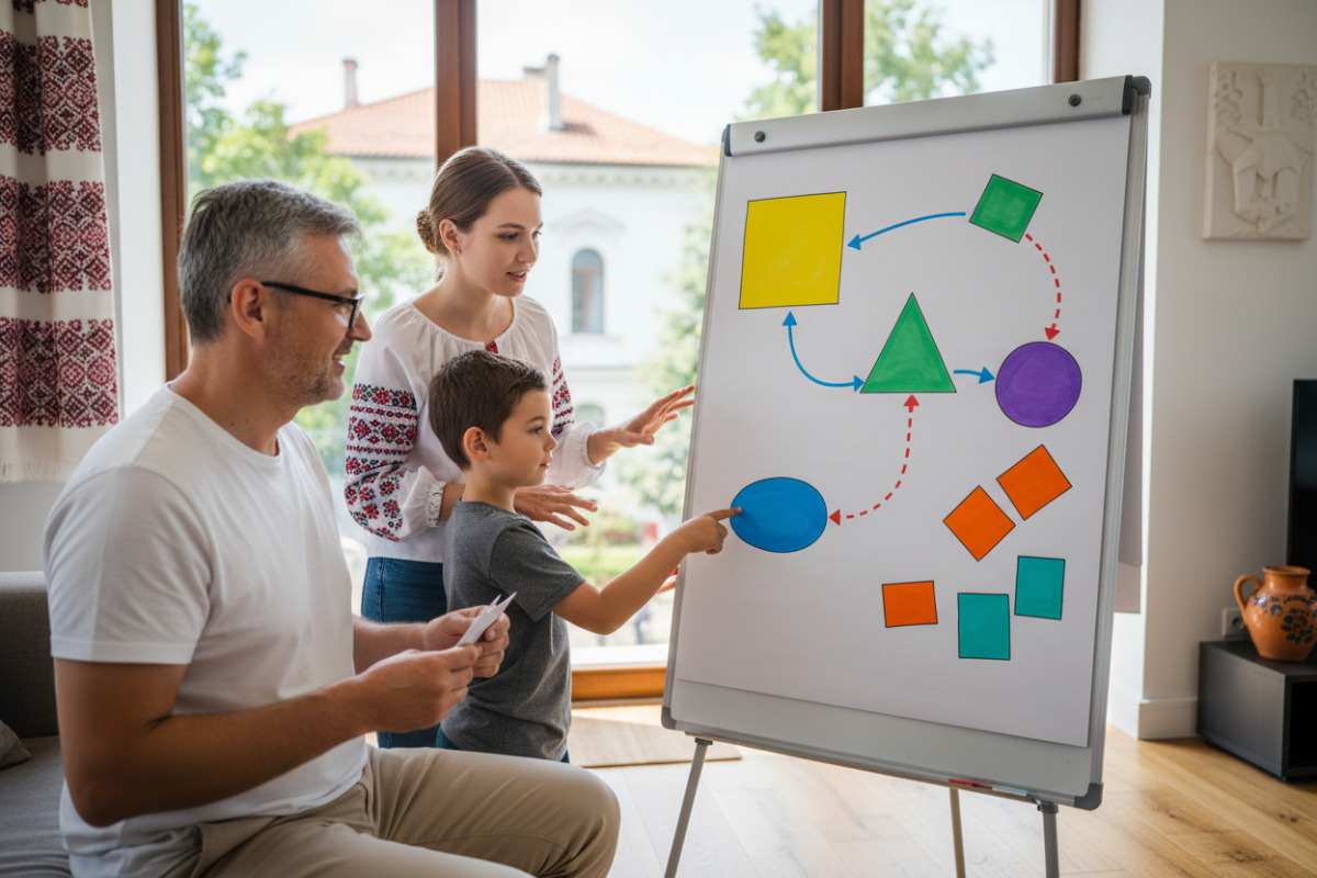 Наочні приклади службових і вставних слів для швидкого повторення та тренування ком