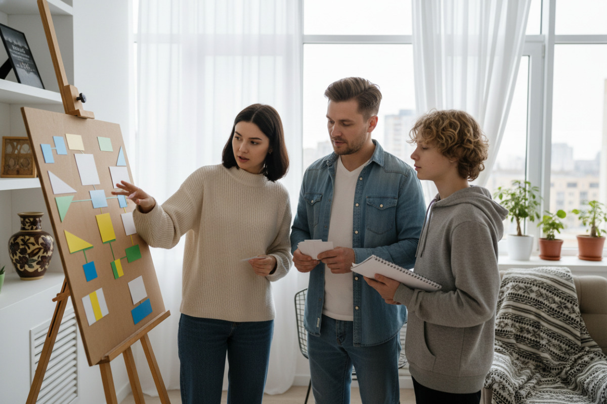 Наочні приклади службових і вставних слів для швидкого повторення та тренування ком