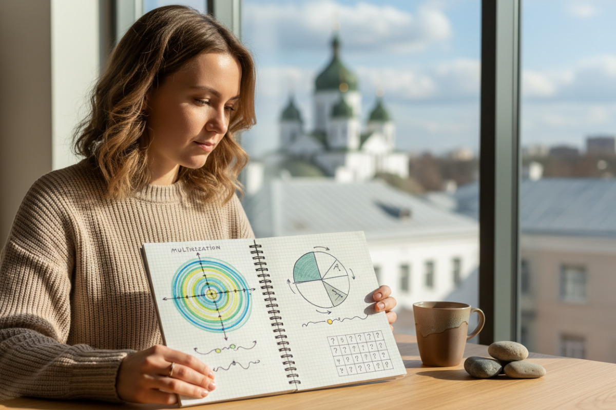 Візуальні підказки для тренування множення: таблиця, зошитні приклади, дроби, округлення та короткі тести