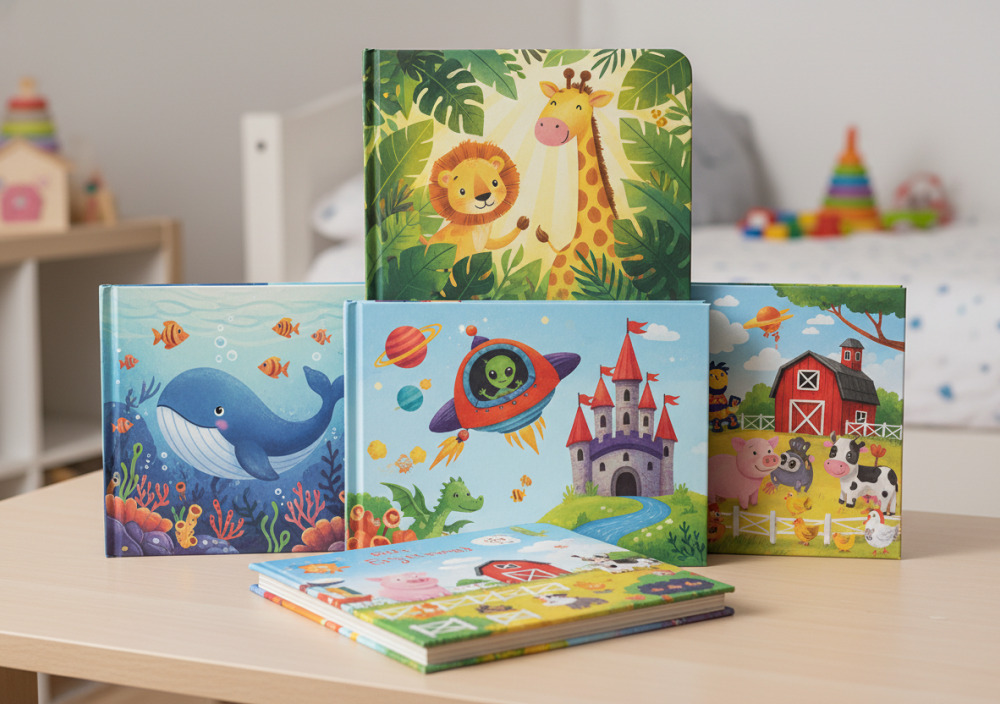 Набір дитячих книжок з яскравими малюнками