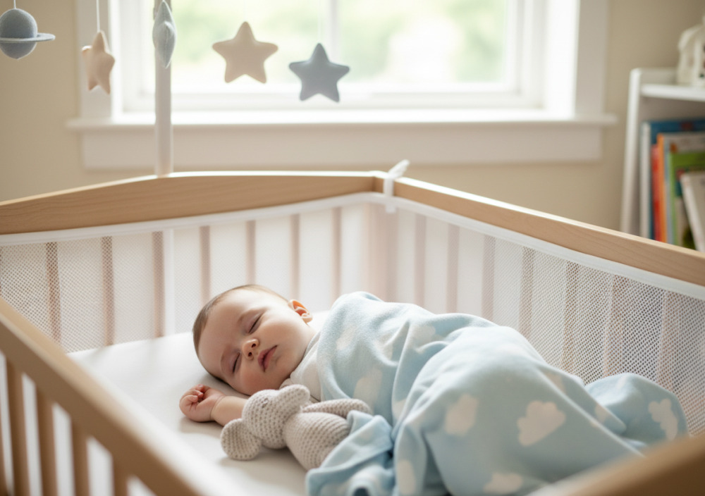 Малюк спить у ліжечку вдень