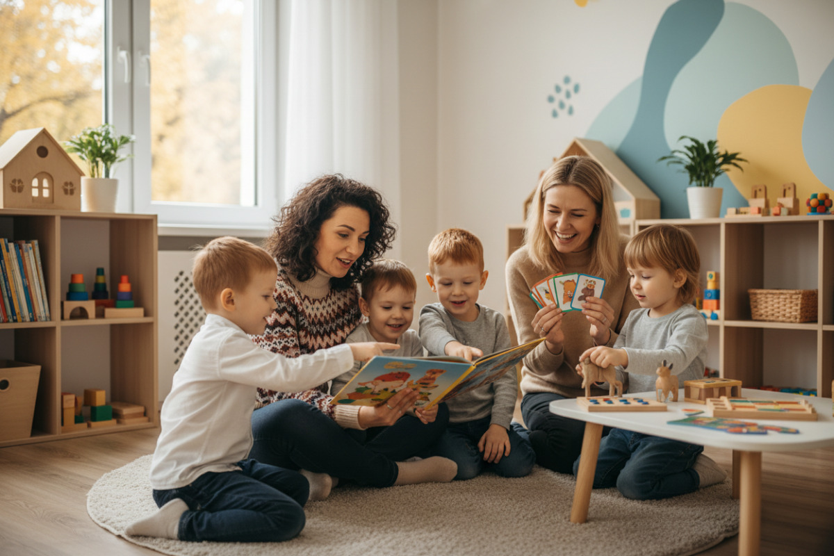 Короткі історії, ігри та спільне читання допомагають дошкільнятам розвивати увагу, мовлення й пам’ять у повсякденних