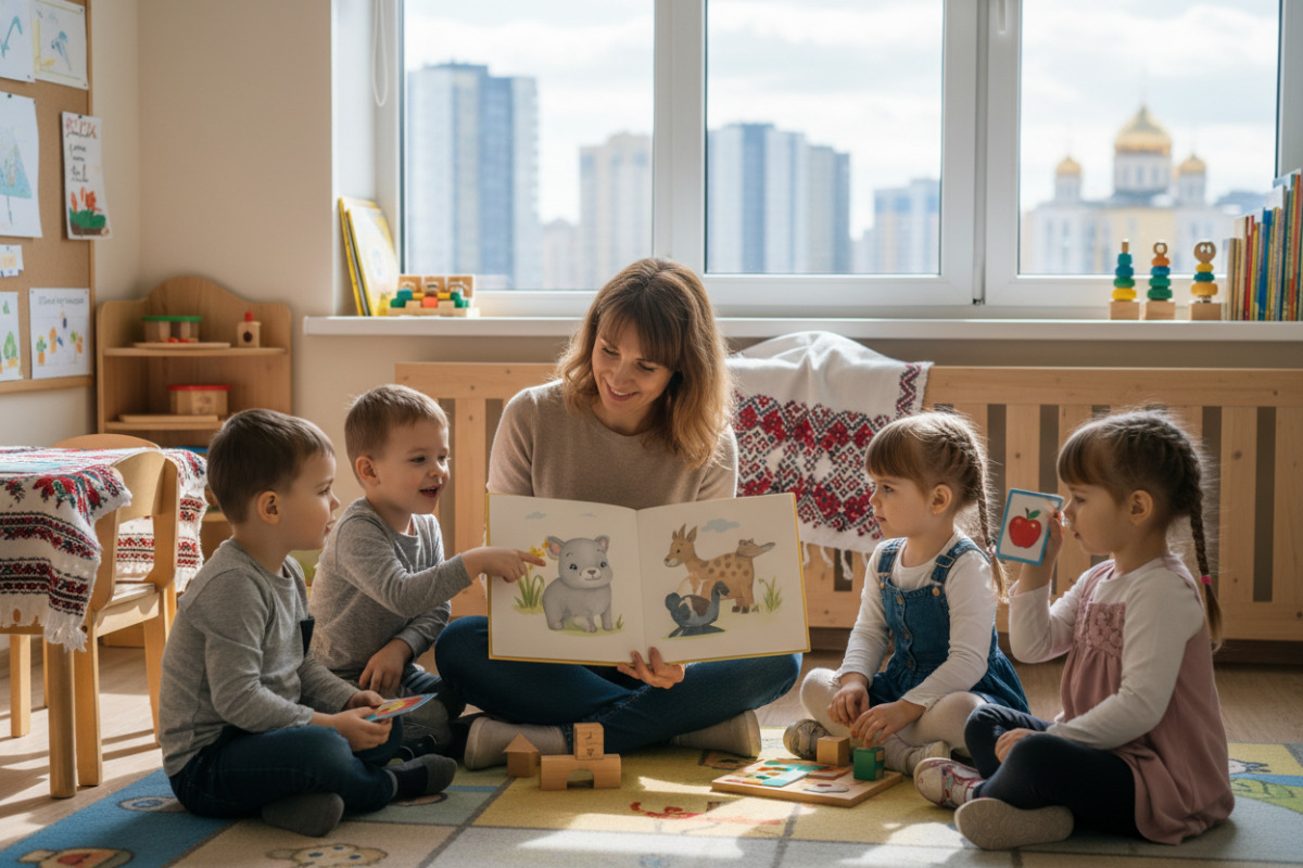 Короткі історії, ігри та спільне читання допомагають дошкільнятам розвивати увагу, мовлення й пам’ять у повсякденних