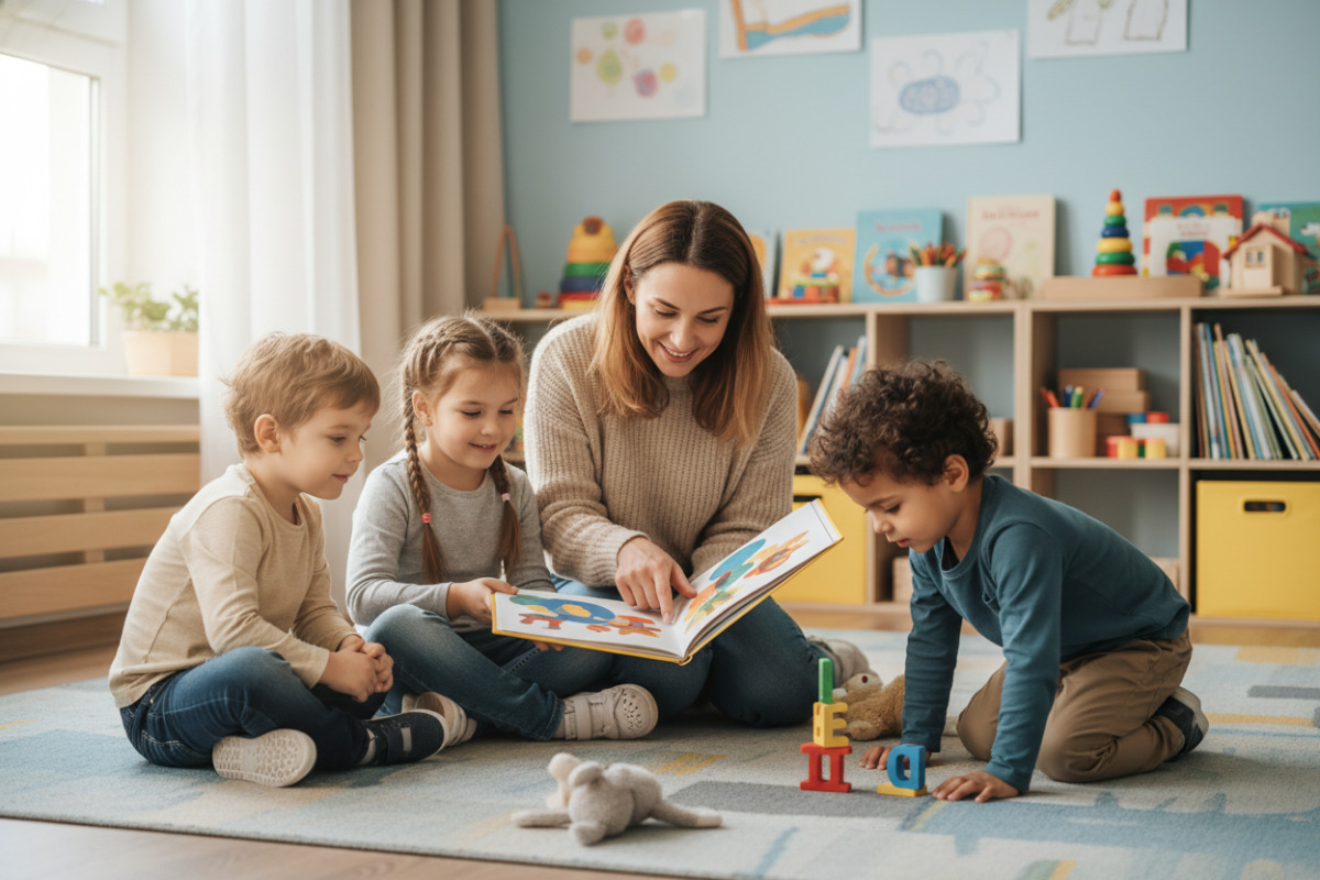 Короткі історії, ігри та спільне читання допомагають дошкільнятам розвивати увагу, мовлення й пам’ять у повсякденних