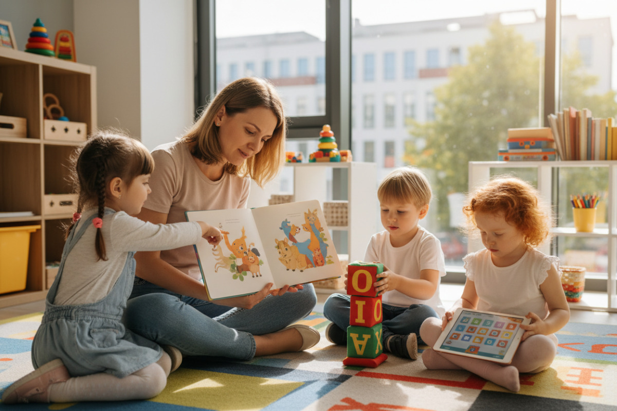 Короткі історії, ігри та спільне читання допомагають дошкільнятам розвивати увагу, мовлення й пам’ять у повсякденних