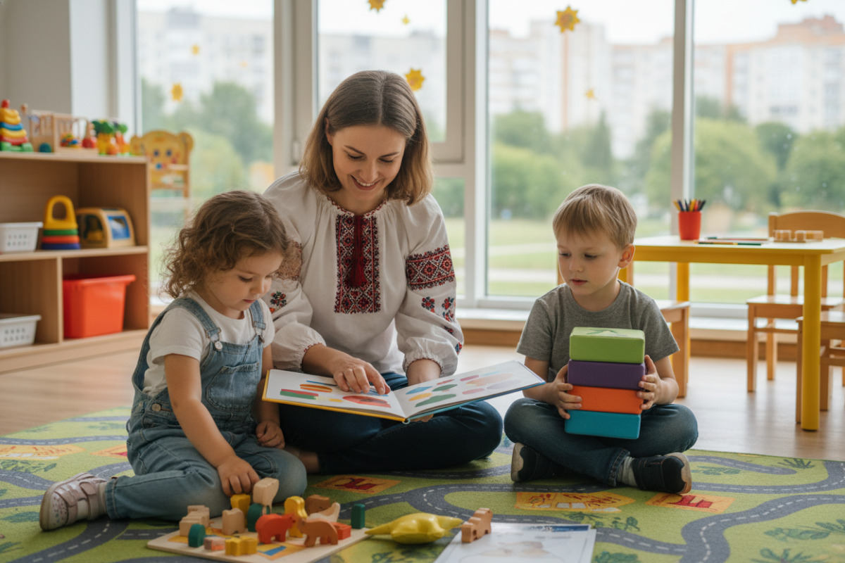 Короткі історії, ігри та спільне читання допомагають дошкільнятам розвивати увагу, мовлення й пам’ять у повсякденних