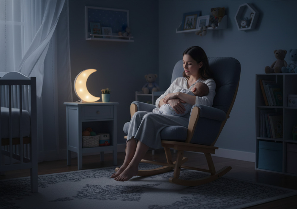 Мама заспокоює малюка вночі