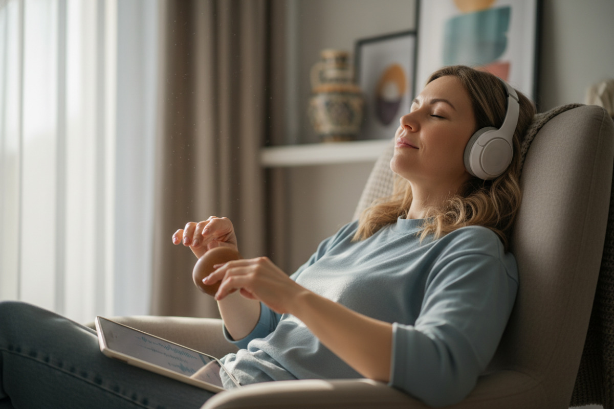 Спокійний голос і повторюваний ритм допомагають розслабитися