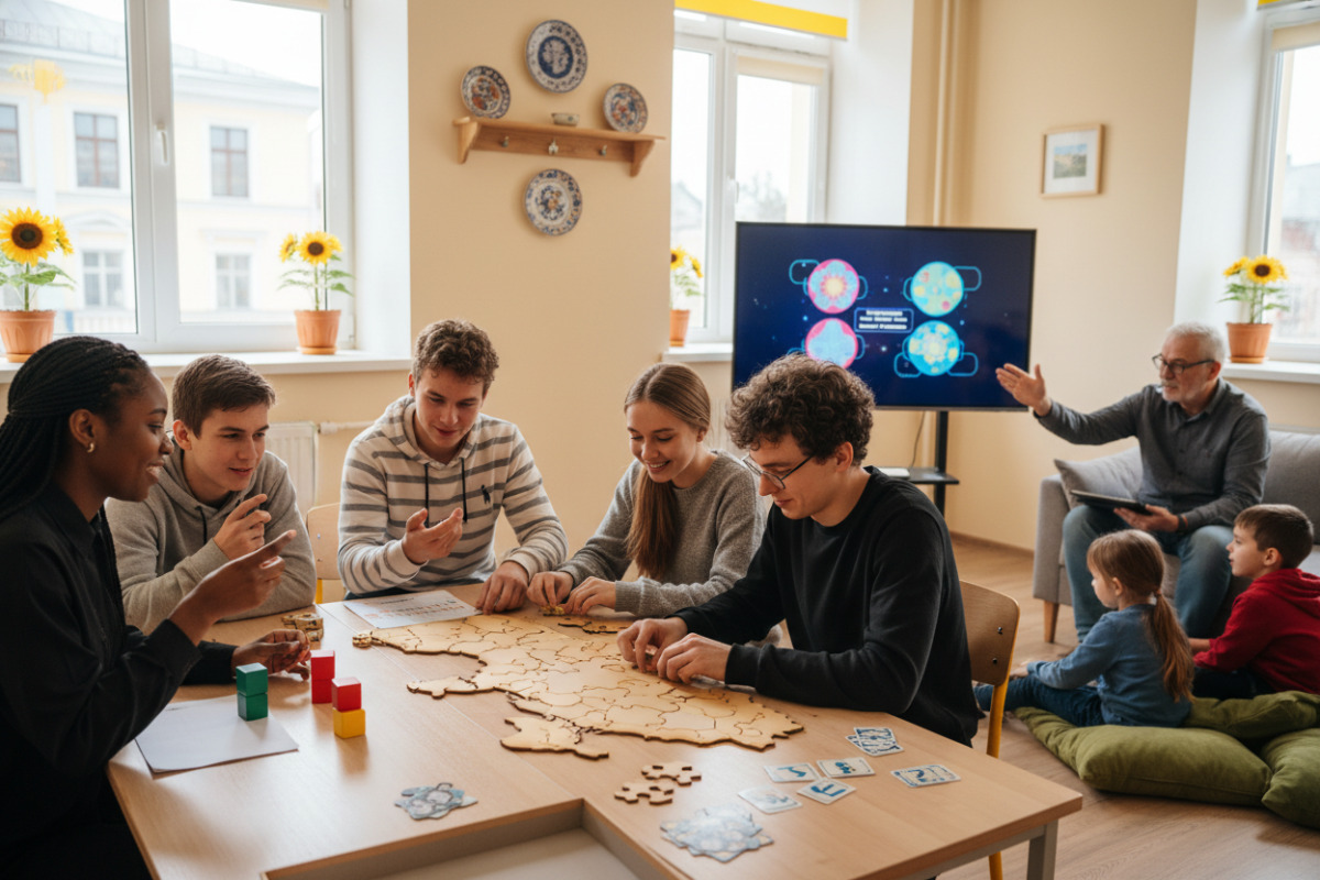 Короткі повторення, практика, ігрові завдання та підсумки формують спокійний і результативний навчальний ритм