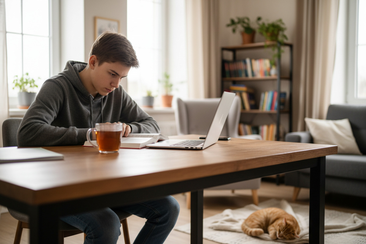Спокійна домашня атмосфера допомагає восьмикласнику зосередитися на навчанні