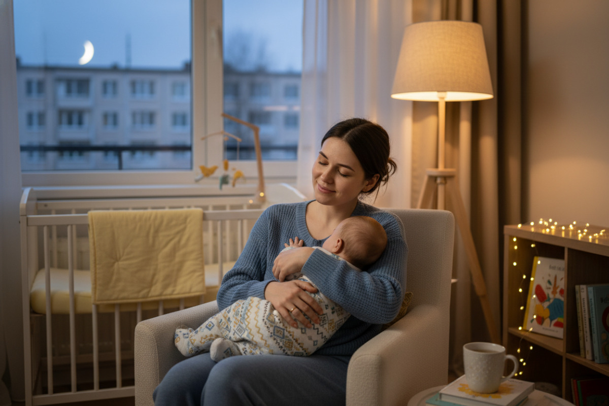Приклади вечірнього ритуалу, співу колискових і спокійного простору для дитячого сну