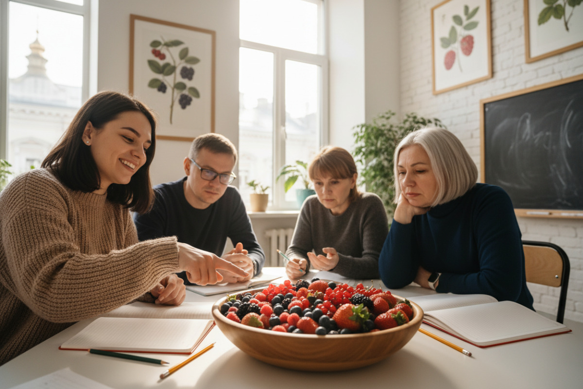 Тема ягід у вправах на лексику, наголос і правопис