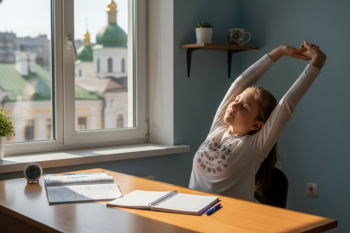 Короткі навчальні блоки, повторення правил, розв’язування прикладів і перерви створюють здоровий ритм підготовки.