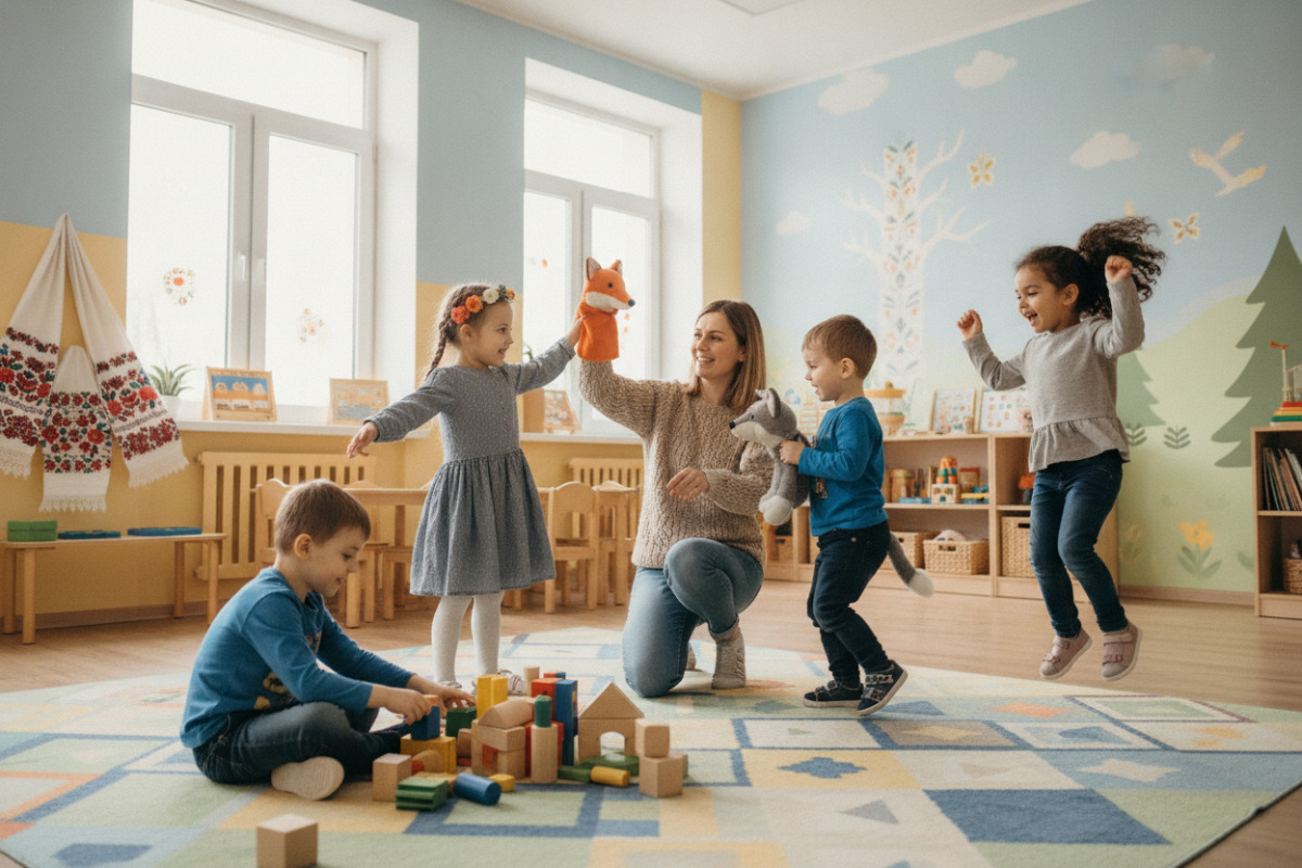 Ідеї для коротких щоденних занять, що поєднують казки, мовлення, рух і перші математичні спостереження