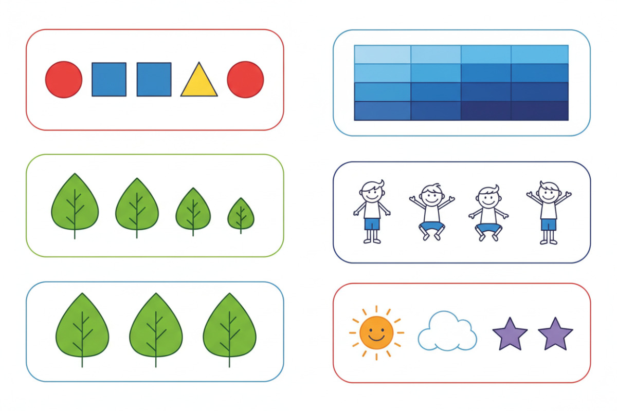Схематичні приклади різних типів послідовностей для дітей