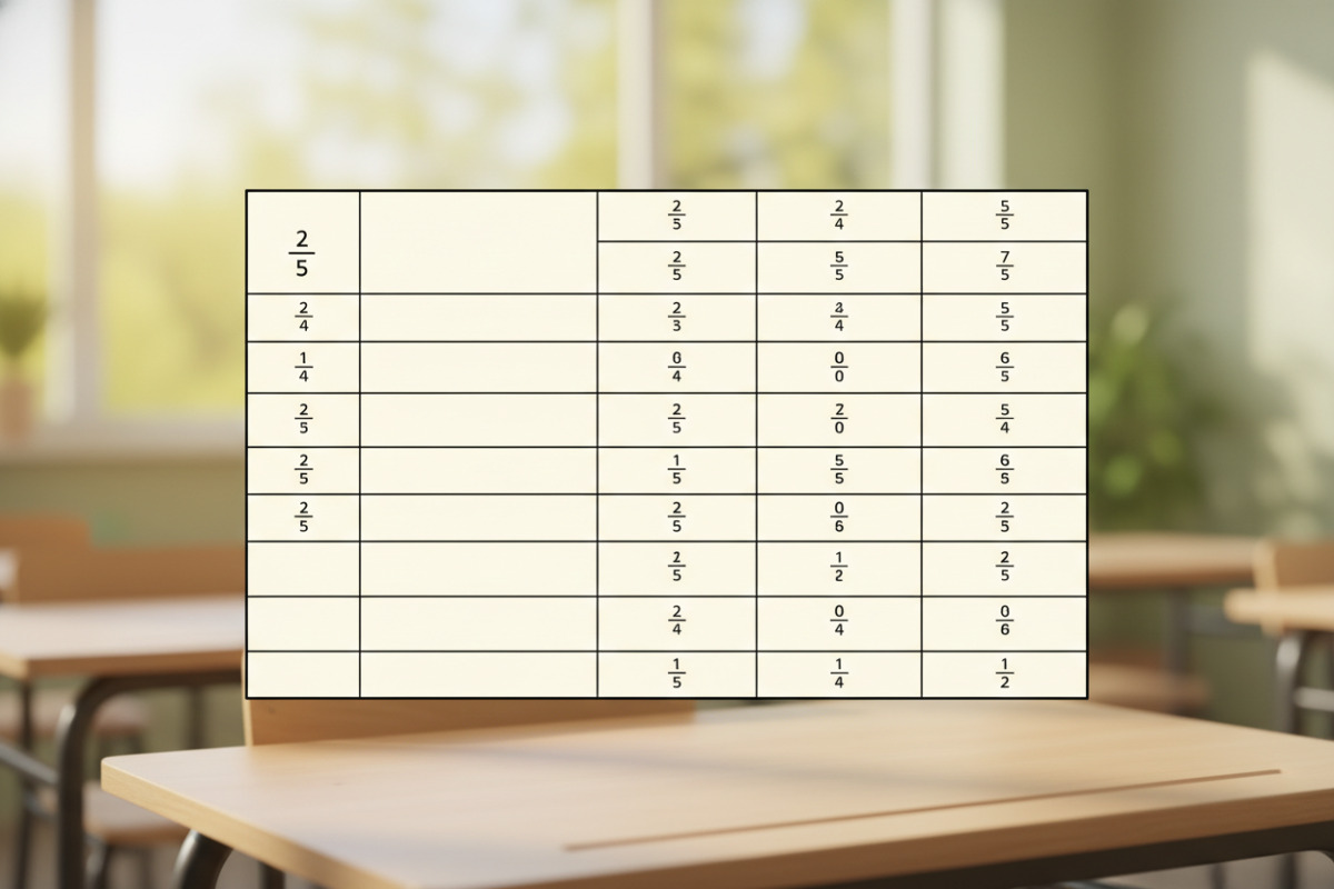 Приклади відмінювання дві п’ятих у таблиці