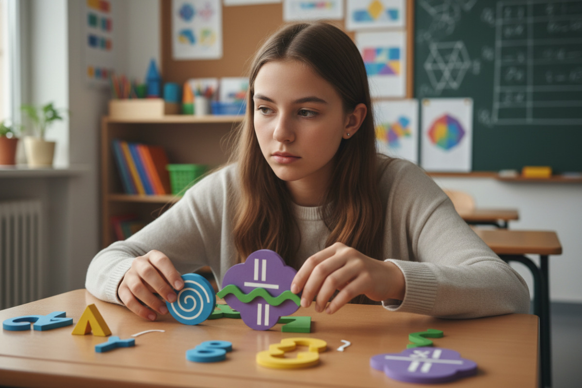 Учениця складає словосполучення з дробовими числівниками