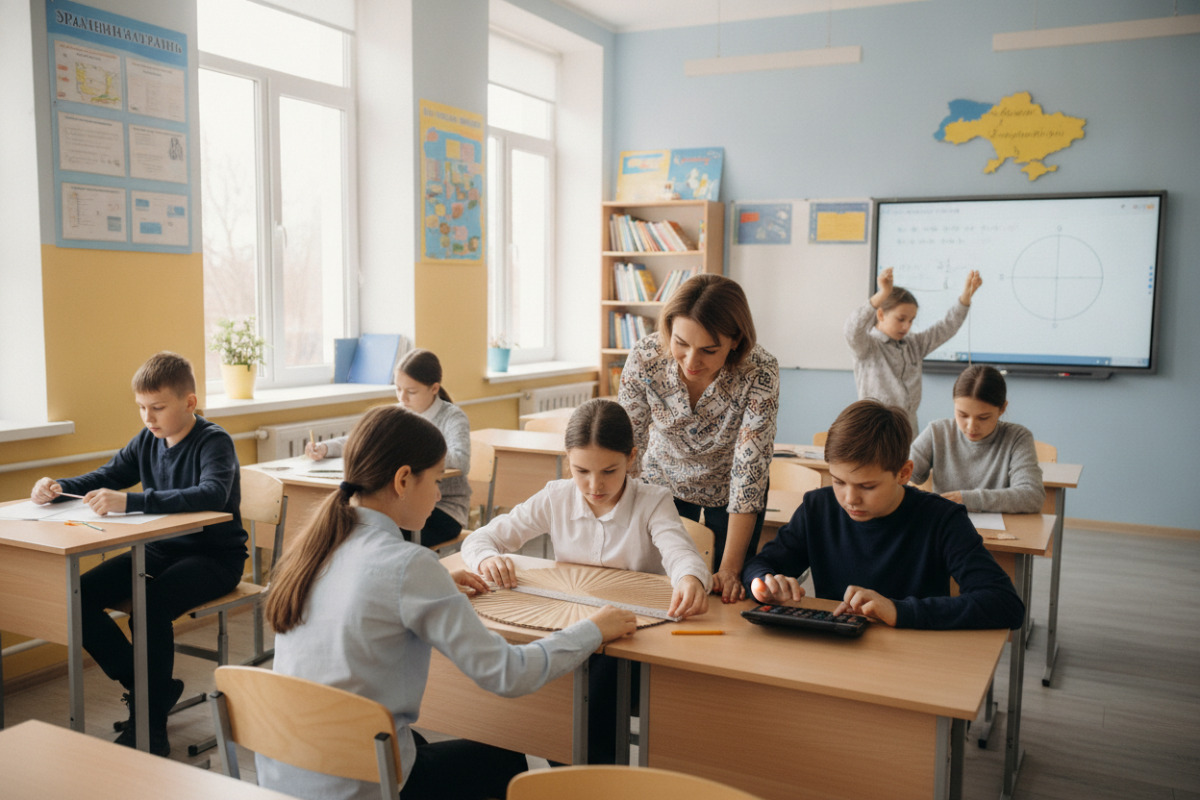 П’ять етапів роботи з кругом: вимірювання, позначення величин, запис формули, обчислення та перевірка відповіді