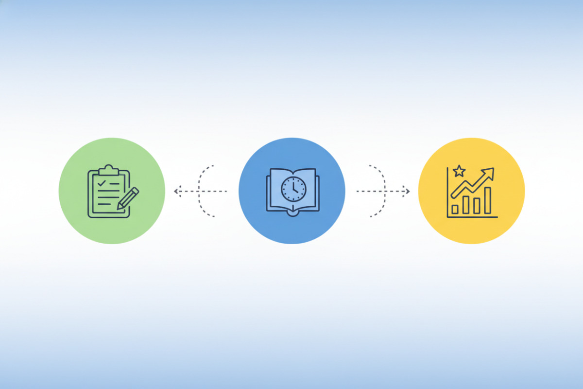Інфографіка з етапами НМТ: реєстрація, тестування, результати