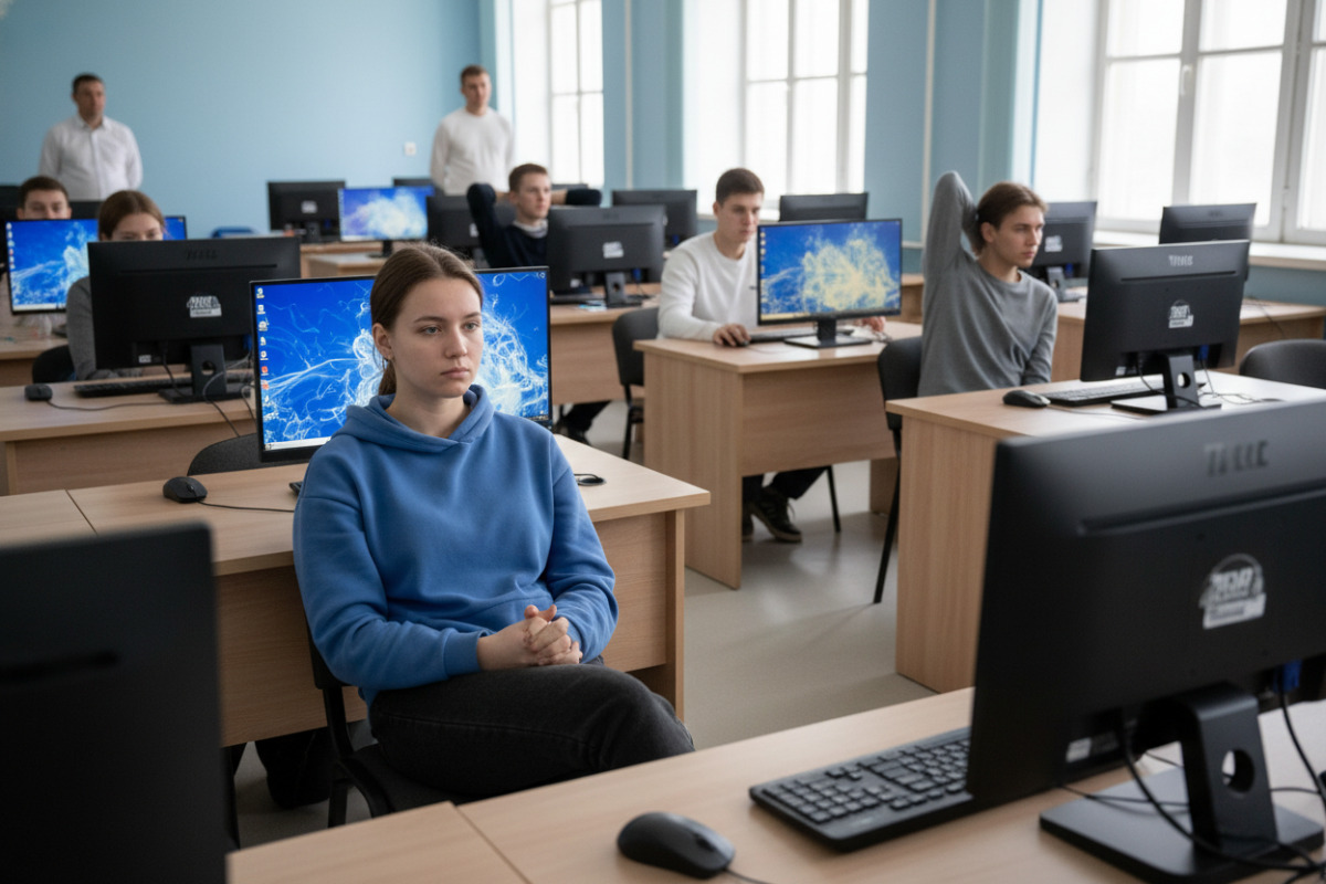 Абітурієнт у комп’ютерному центрі перед початком НМТ