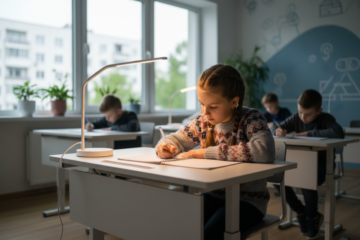 Розташування зошита й освітлення мають відповідати потребам конкретної дитини.