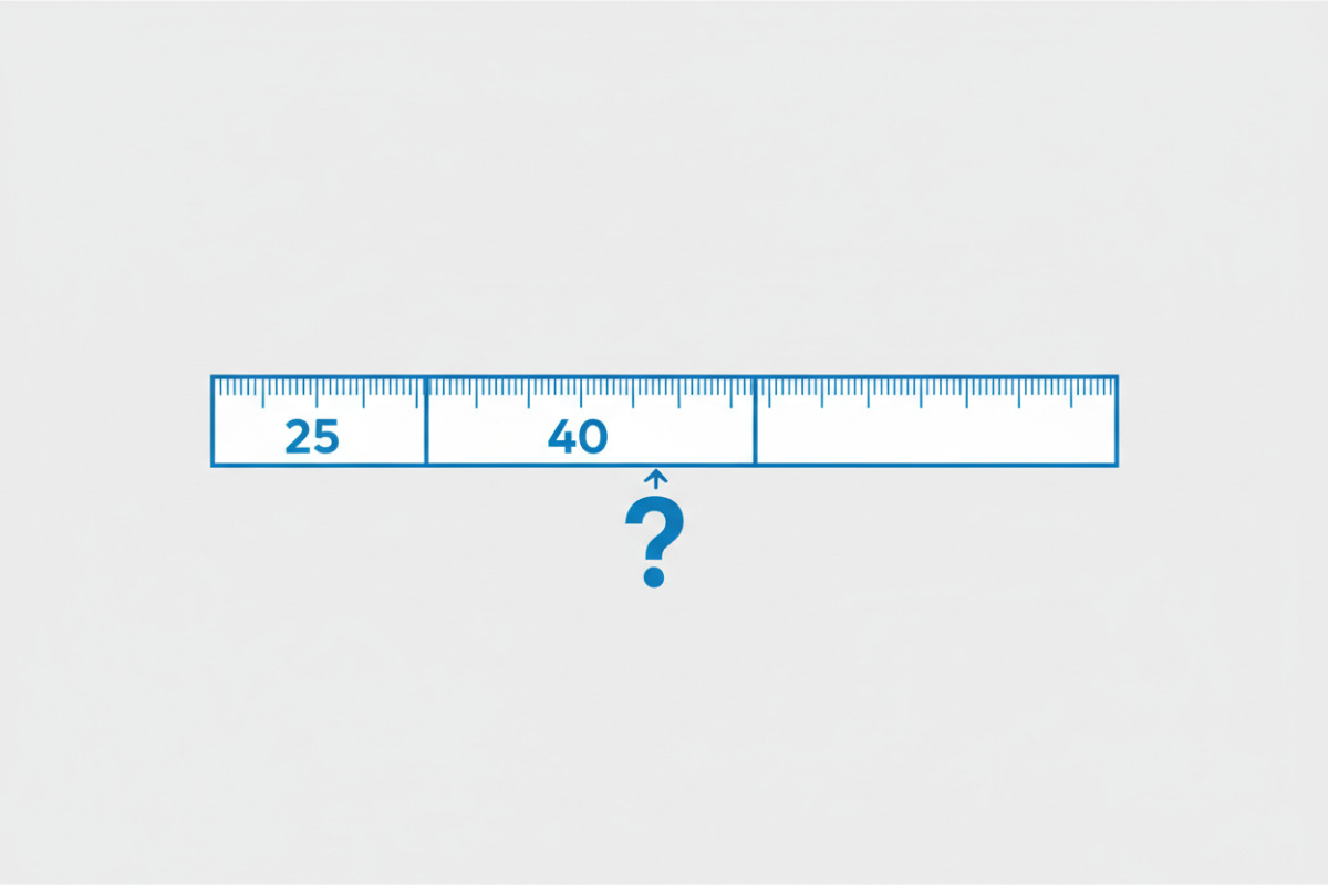 Схема текстової задачі у вигляді стрічки та чисел