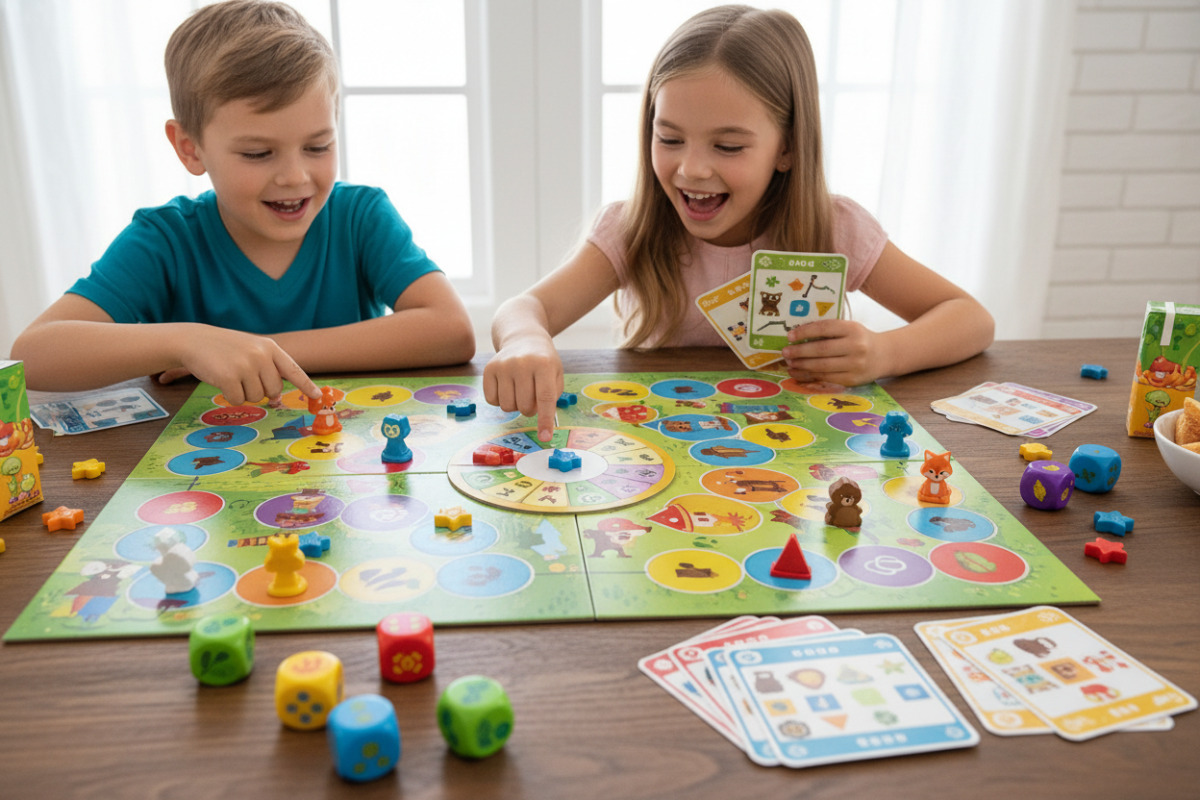 настільна гра з картками та фішками для дітей 7–8 років