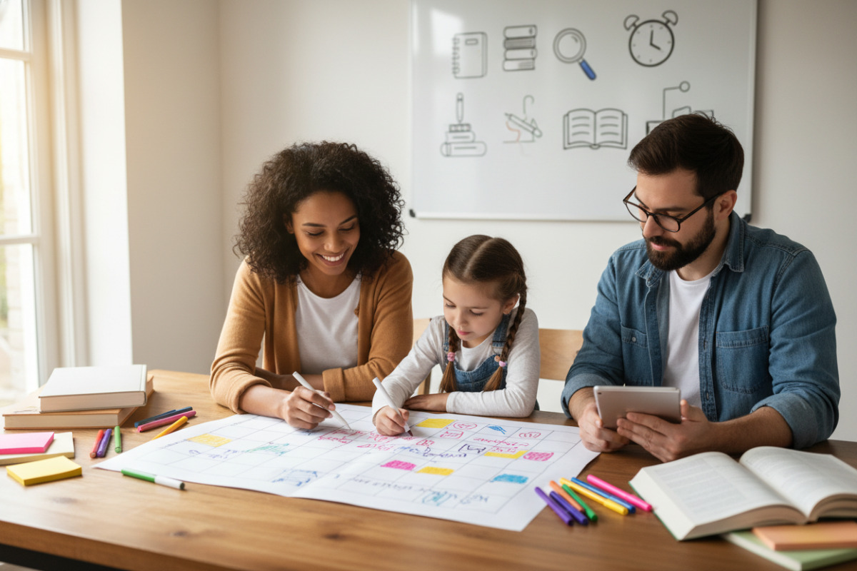 батьки разом з дитиною складають план навчання на тиждень