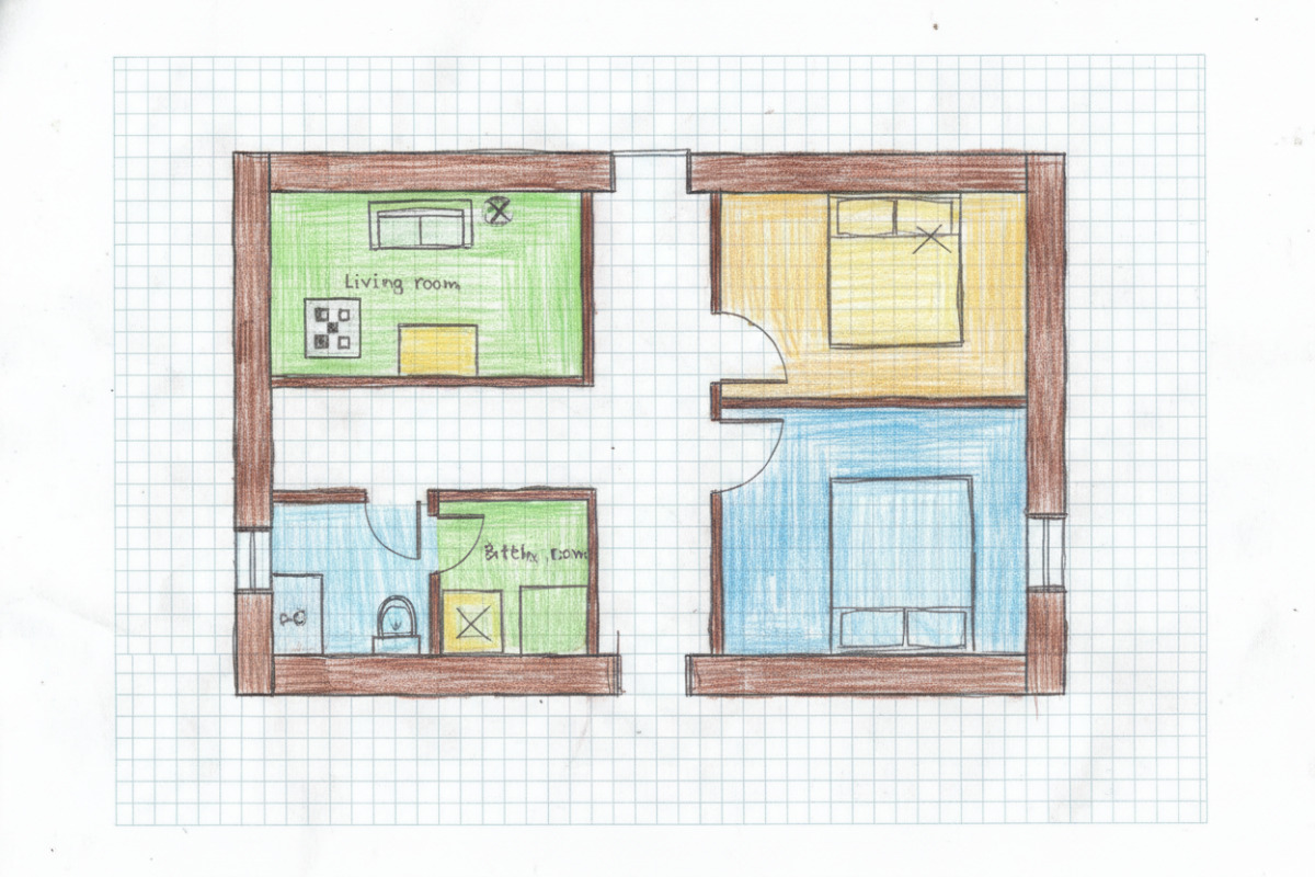 приклад дитячого завдання у Minecraft: план будинку 6 на 4 блоки