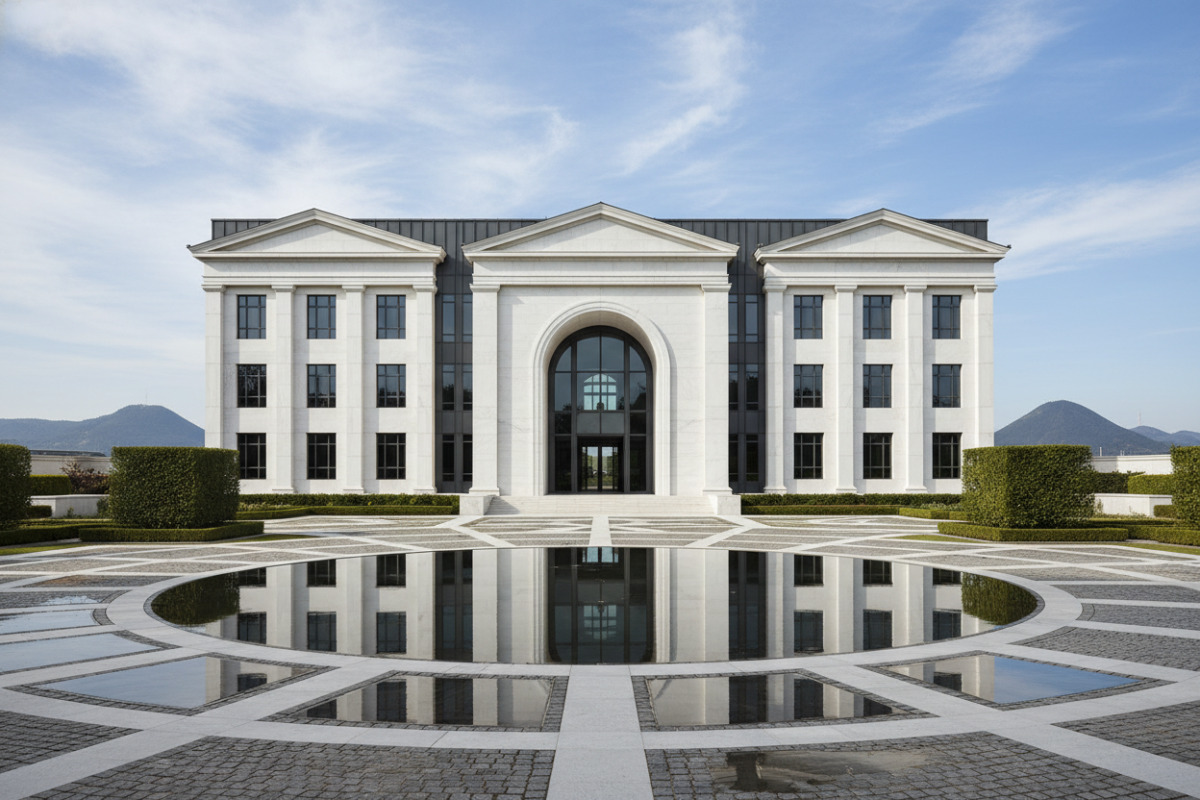 приклад симетричної будівлі для вправ із геометрії