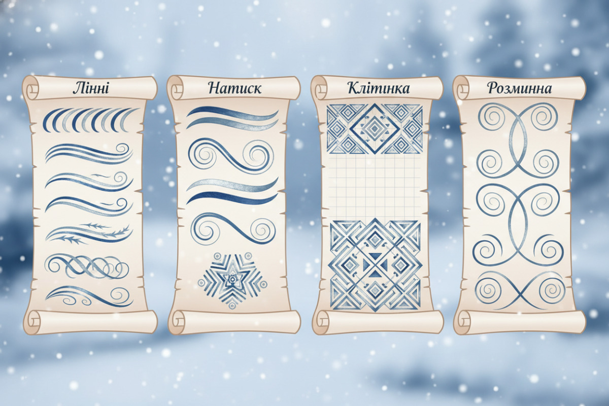 Приклади зимових міні-завдань для каліграфії: лінії, натиск, клітинка, розминка та короткі змістовні тексти