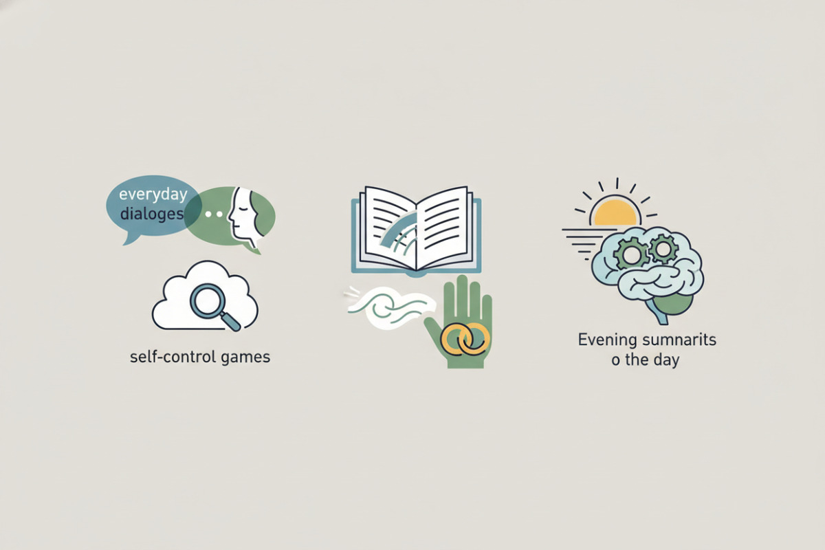 Ідеї щоденних мікровправ для мовлення: побутові діалоги, ігри на самоконтроль, читання, моторика й вечірні підсумки дня