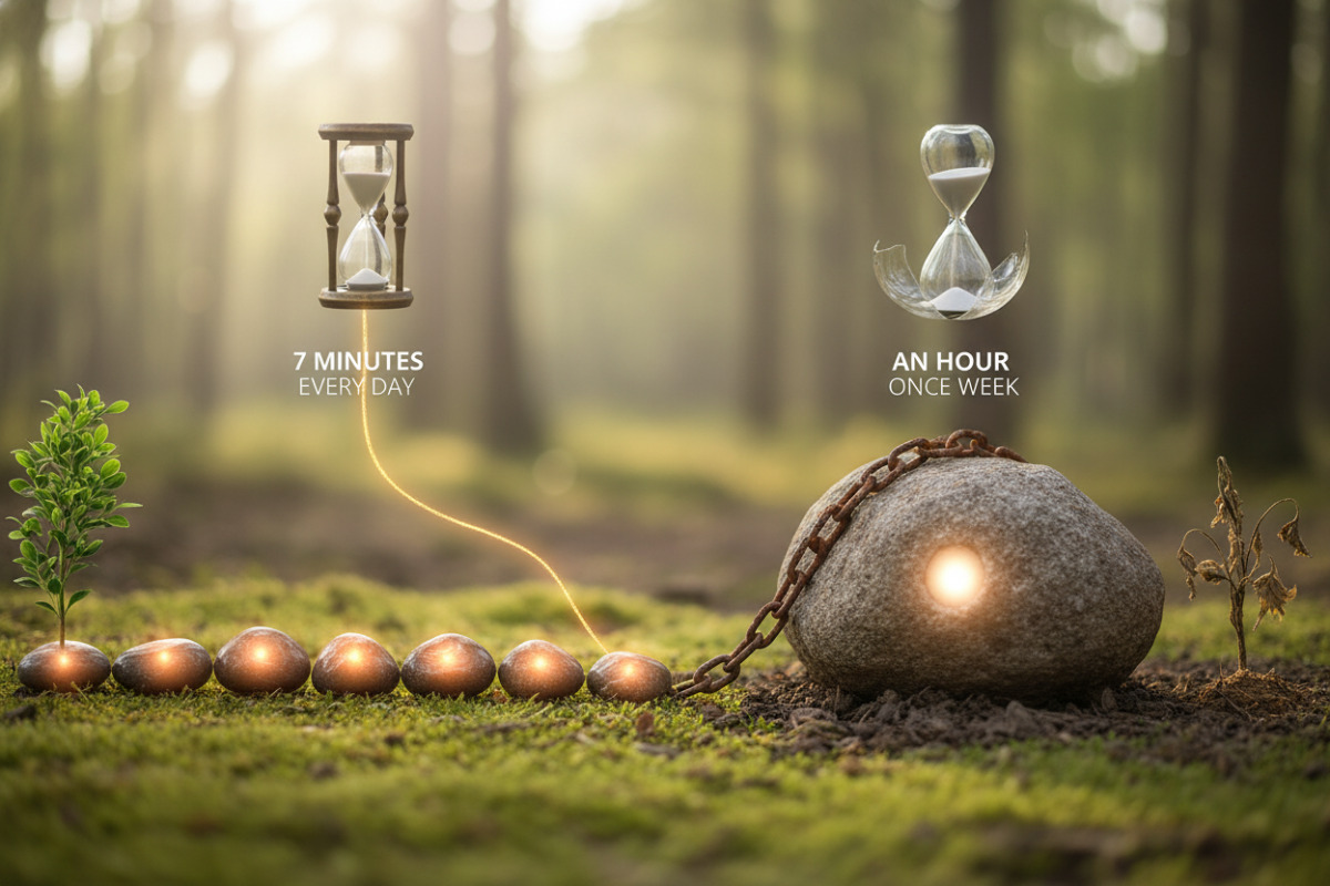 Краще 7 хвилин щодня, ніж година раз на тиждень