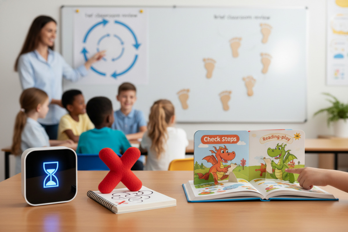 Приклади м’якого закріплення: таймер, одна помилка, кроки перевірки, читання-гра і коротке повторення в класі