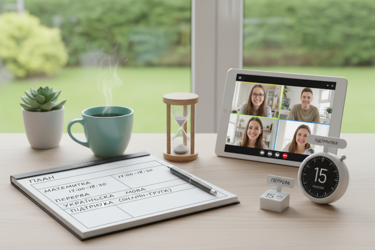 Приклади рутин, які допомагають робити домашні завдання в 11 класі спокійніше: план, підтримка, інтервали, перерва
